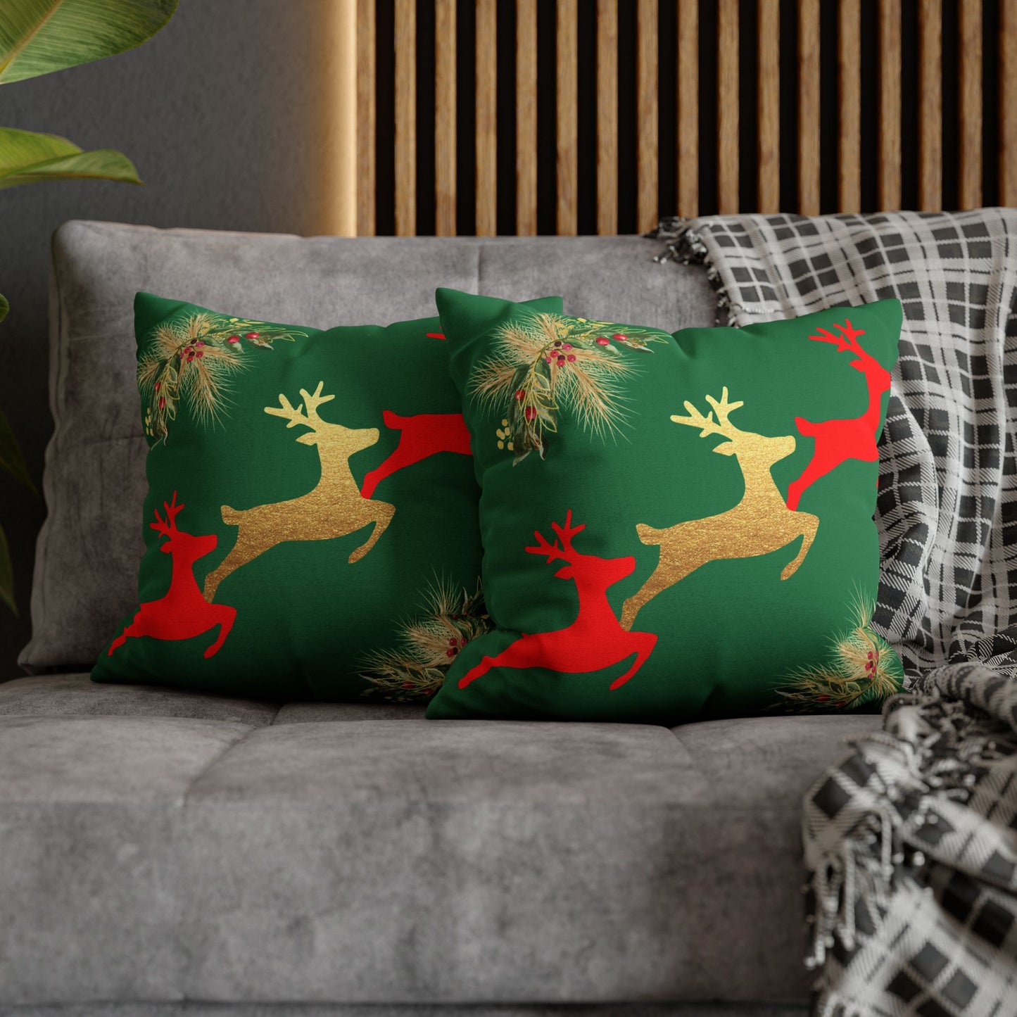 Reindeer Fun - Square Pillowcase - Various Sizes