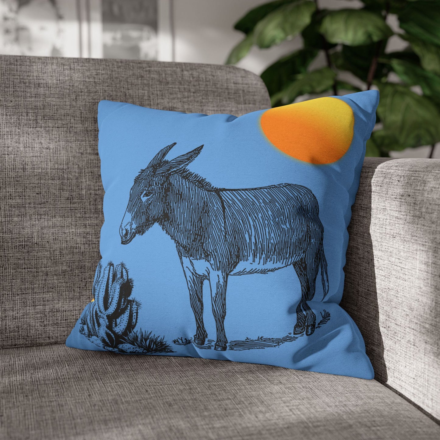 Donkey Desert - Accent Square Pillowcases - Various Sizes