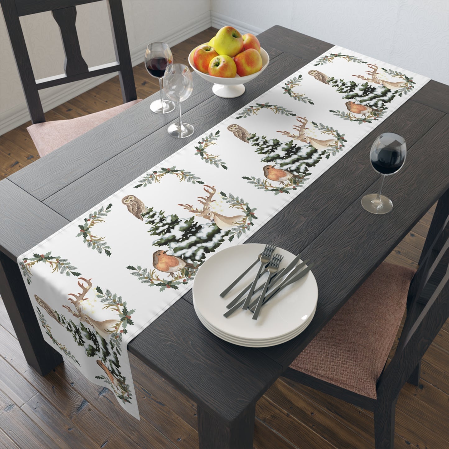 Winter Tree White - Table Runner (Cotton, Poly)