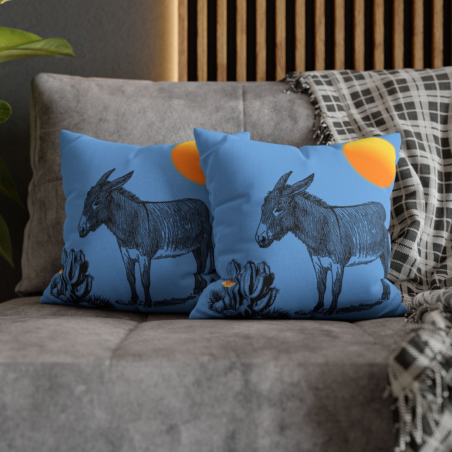 Donkey Desert - Accent Square Pillowcases - Various Sizes