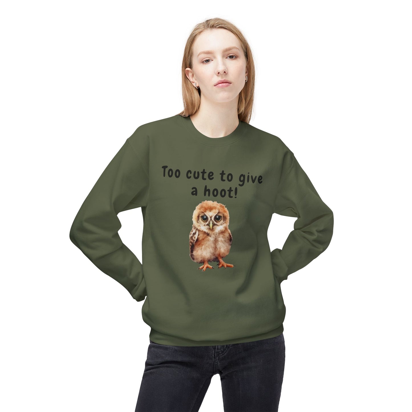 Too Cute to Give a Hoot - Adult Unisex Sweatshirt