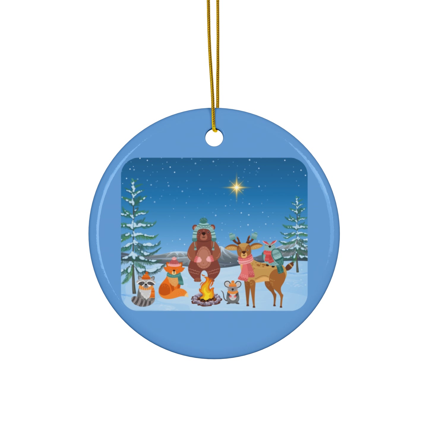 Winter Animal Party - Ceramic Ornament, 3 Shapes