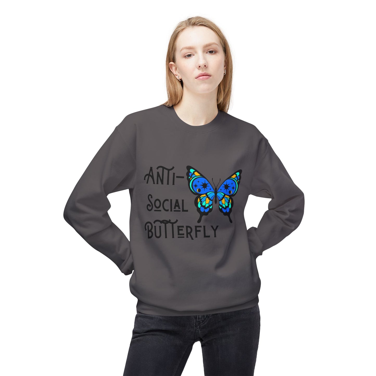 Anti-social - Adult Crewneck Sweatshirt