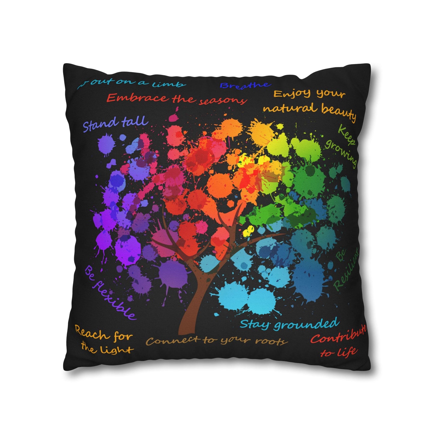 Tree Of Life Black - Accent Square Pillowcase - Various Sizes