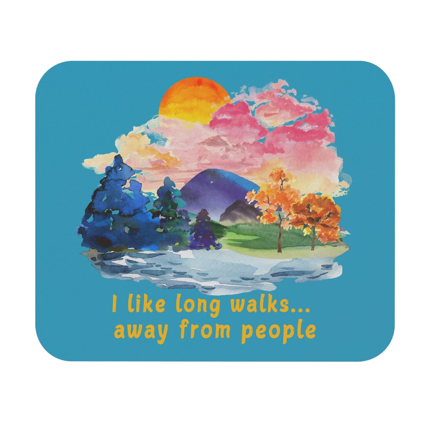 Long Walks Away From People - Mouse Pad (Rectrangle)