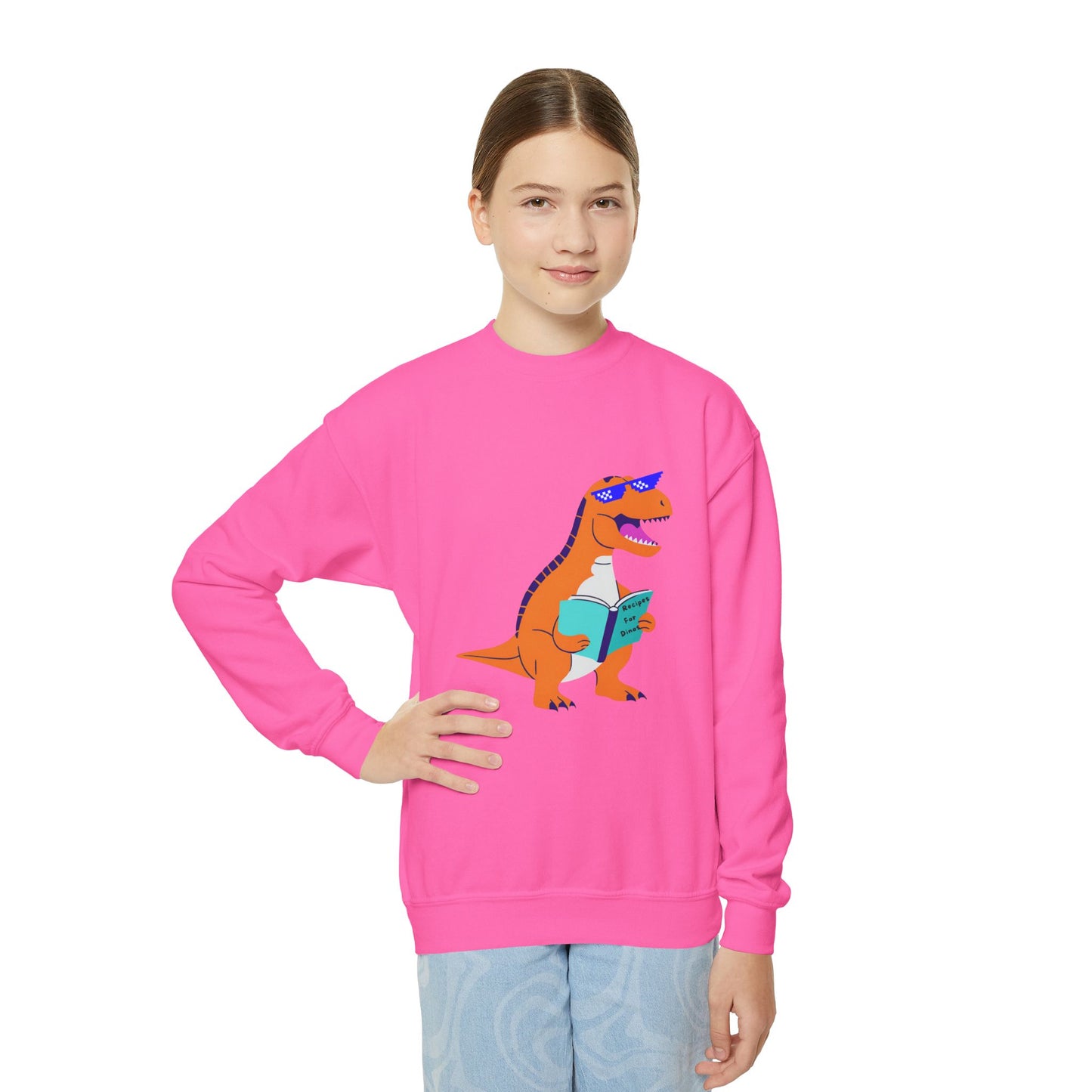 Retro T-Rex - Youth Crewneck Sweatshirt