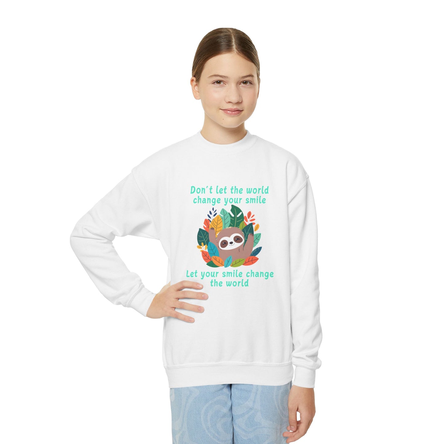 Sloth Smile - Youth Crewneck Sweatshirt