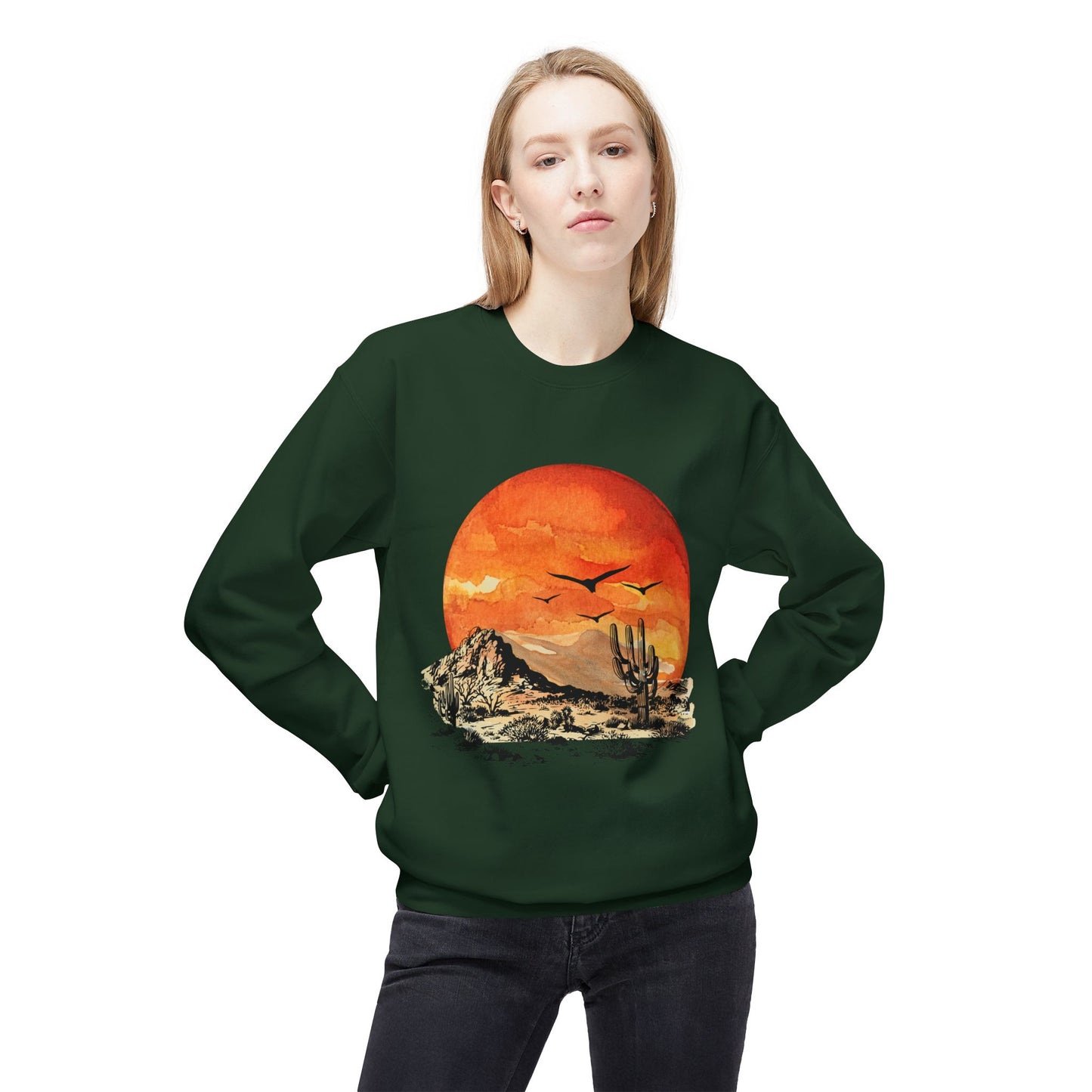 Desert Sun - Adult Unisex Sweatshirt - Bright Watercolor Print