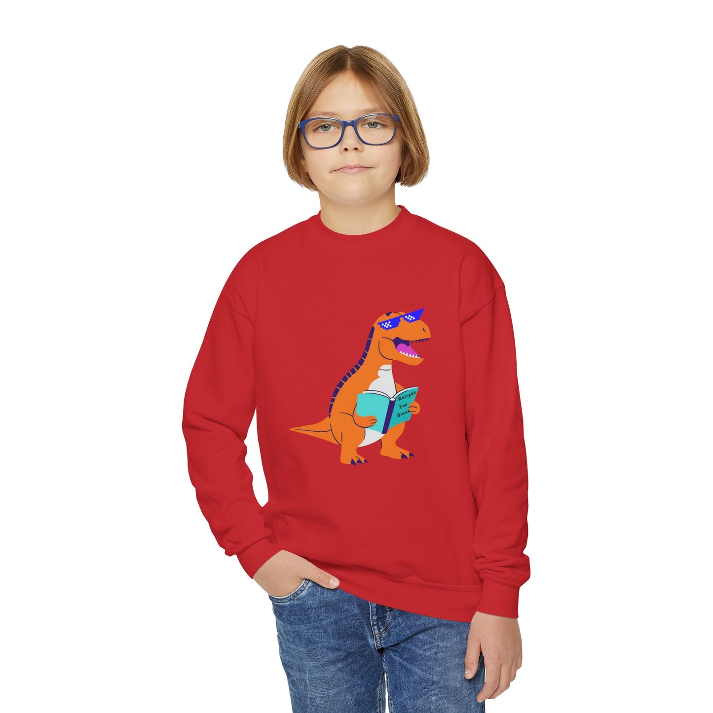 Retro T-Rex - Youth Crewneck Sweatshirt