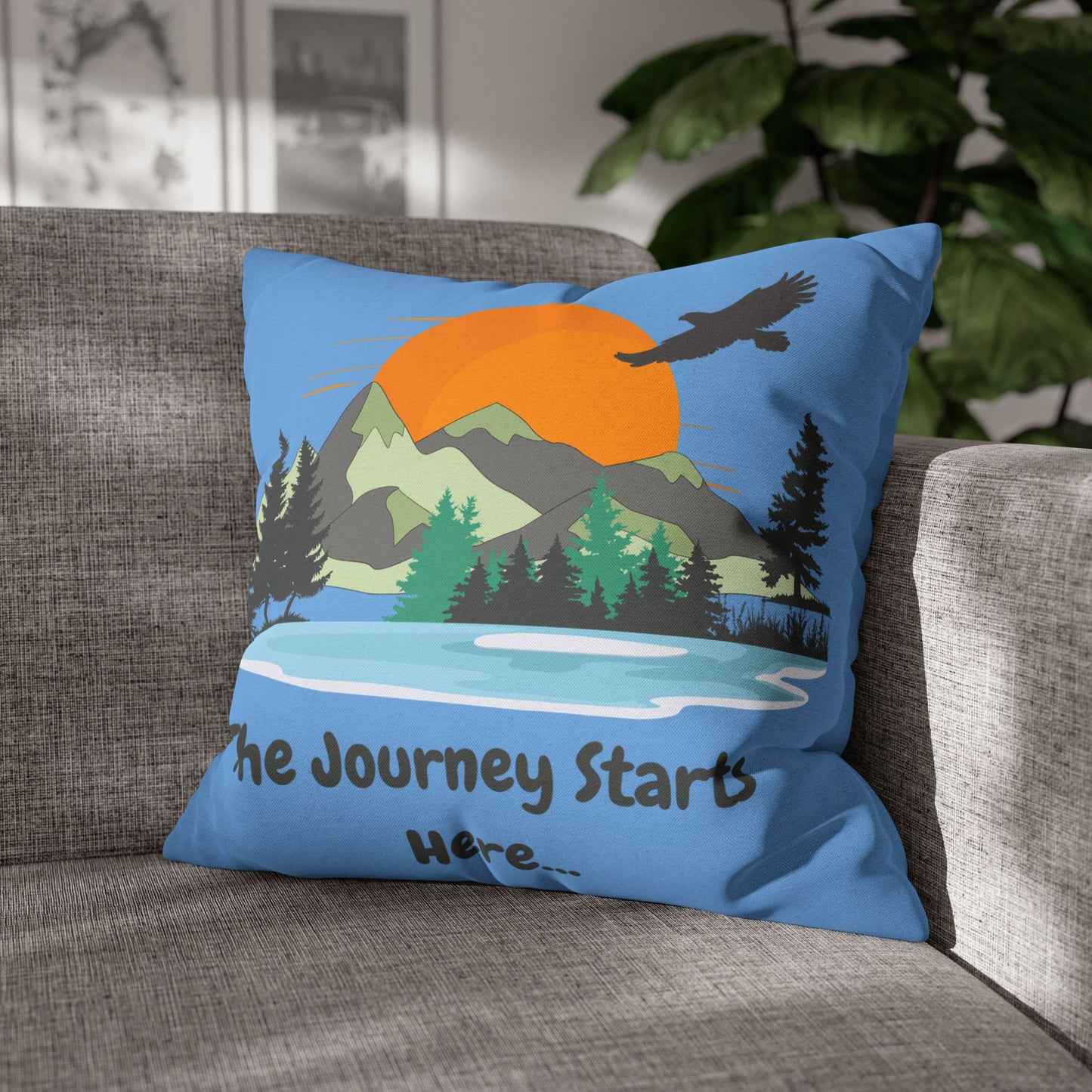 Journey Starts Here - Square Pillowcase - various sizes