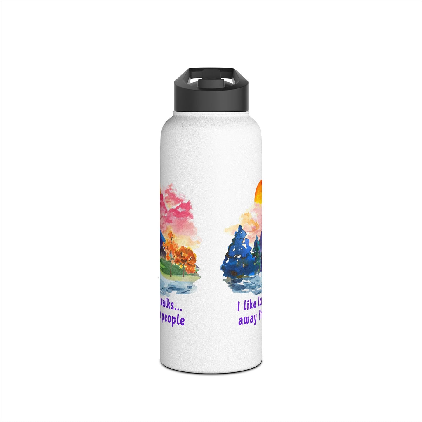 Long Walks Away From People - Stainless Steel Water Bottle