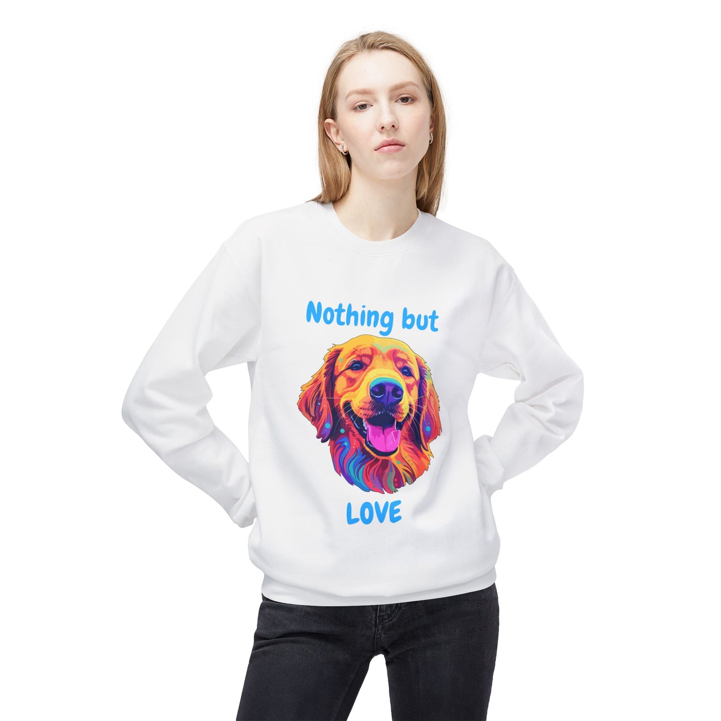 Nothing But Love - Adult Unisex Sweatshirt - Golden Retriever Design